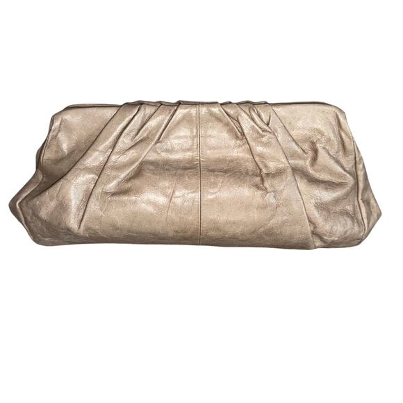 Hobo International Leather Dumpling Clutch W/Strap‎ Purse Handbag Crossbody Grey - Picture 11 of 12